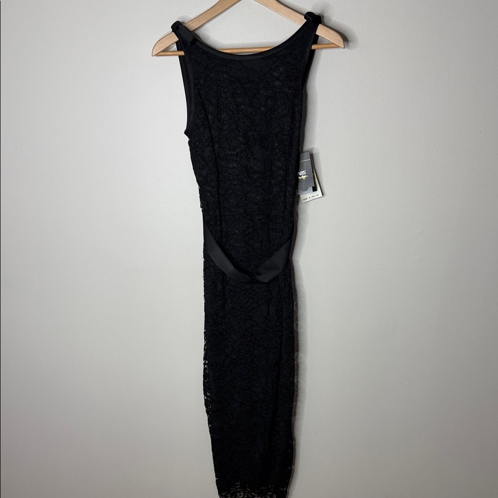 NEW ABS Allen Schwartz Black Satin Dress